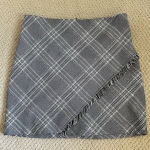 Free People- Black & White Plaid Mini Skirt- Size 6